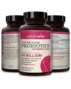 NatureWise Time Release Probiotics Women Care 90 Billion 40 Capsules