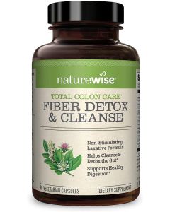 NatureWise Total Colon Care Fiber Cleanse Detox Supplement 60 Caps