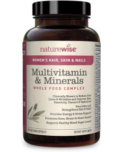 NatureWise Women's Multivitamin Hair Skin Nails Support 60 Veggie Caps - supplemynts.com