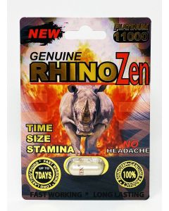New Genuine Rhino Zen 11000 Platinum Male Enhancement Pill - supplemynts.com
