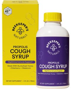 Nighttime Propolis Cough Syrup 4 Oz Immune Support Beekeepers Naturals - supplemynts.com
