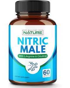 Nitric Male Booster L Arginine Citrulline Blood Flow Support 60 Caps