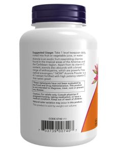 NOW Acerola 4:1 Extract Powder 6 Oz Free Radical Scavenger