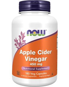 NOW Apple Cider Vinegar 450mg Nutritional Supplement 180 Veggie Caps