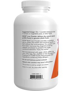 NOW Argentine Beef Liver Powder 12 Oz. Non Defatted Super Food