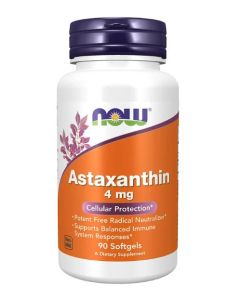 NOW Astaxanthin 4mg 90 Softgels Cellular Protaction Supplement