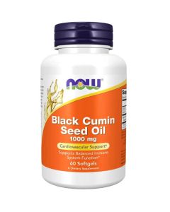 NOW Black Cumin Seed Oil 1000mg Cardiovascular Support 60 Softgels
