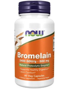 NOW Bromelain 2400 GDU/g 500mg Veggie Caps Digestion Support
