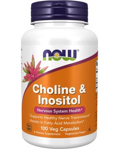 NOW Choline and Inositol Nervous System Health 100 Veggie Caps