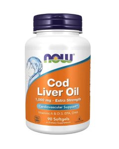 NOW Cod Liver Oil 1000mg Extra Strength Softgels