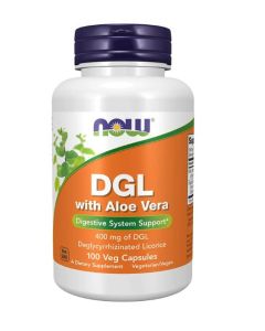 NOW DGL with Aloe Vera 400mg 100 Veggie Caps Digestion Support - supplemynts.com