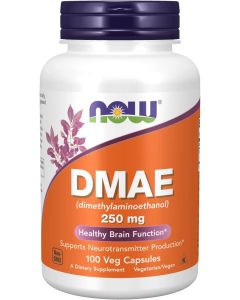 NOW DMAE Dimethylaminoethanol 250mg Healthy Brain Function 100 Caps - supplemynts.com
