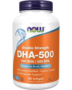 NOW Double Strength DHA 500 250 EPA 180 Softgels Brain Health Support