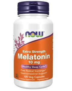 NOW Extra Strength Melatonin 10mg 100 Veg Caps Healthy Sleep Support