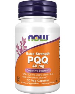NOW Extra Strength PQQ 40mg 50 Veggie Caps Cognitive Support