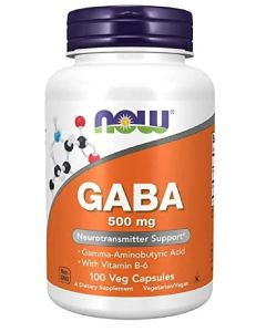 NOW GABA 500mg Natural Neurotransmitter Support Veggie Caps
