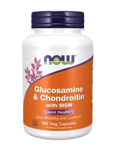 NOW Glucosamine & Chondroitin with MSM 180 Veggie Caps Joint Health - supplemynts.com