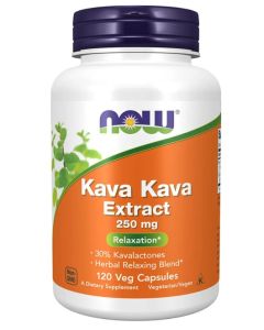 NOW Kava Kava Extract 250mg Herbal Relaxation Blend 120 Veggie Caps - supplemynts.com