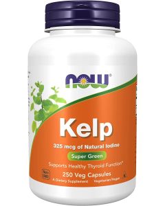 NOW Kelp 325mcg Natural Iodine 250 Veggie Cap Healthy Thyroid Function - supplemynts.com