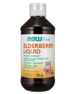 NOW Kids Elderberry Liquid 8 Oz Sugar Free Immune Support - supplemynts.com
