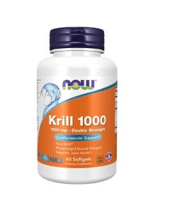 NOW Krill 1000 mg Double Strength Cardiovascular Support 60 Softgels