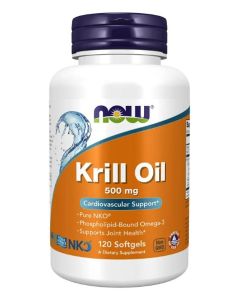 NOW Krill Oil 500mg 120 Softgels Cardiovascular Support Supplement
