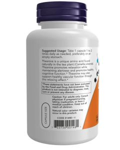 NOW L Theanine 200mg Capsules Stress Management Supplement