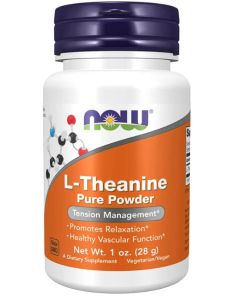 NOW L Theanine Pure Powder 1 Oz Tension Management Supplement