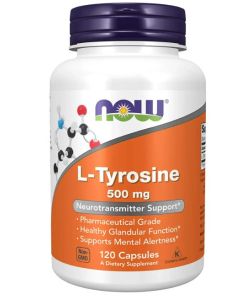 NOW L Tyrosine 500mg Neurotransmitter Support 120 Caps