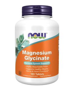 NOW Magnesium Glycinate Highly Absorbable Form 180 Veggie Tablets - supplemynts.com
