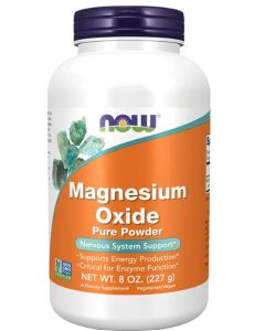 NOW Magnesium Oxide Pure Powder 8 Oz. Nervous System Support - supplemynts.com