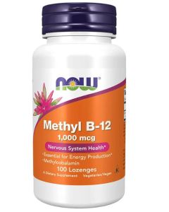 NOW Methyl B12 1000 mcg Nervous System Health Support 100 Lozenges
