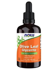NOW Olive Leaf Glycerite Liquid 2 Oz Free Radical Scavenger