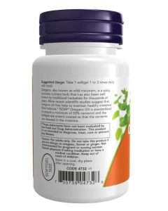 NOW Oregano Oil 90 Softgels Intestinal Support Supplement