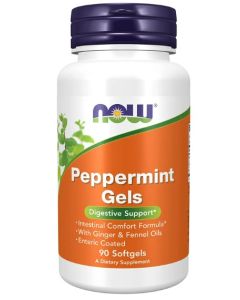 NOW Peppermint Gels 90 Count Digestive Support Supplement - supplemynts.com