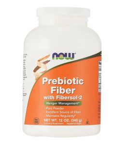 NOW Prebiotic Fiber with Fibersol 2 Hunger Management Powder 12 Oz