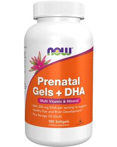 NOW Prenatal Gels DHA Multivitamin Minerals 180 Softgels - supplemynts.com