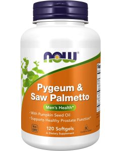 NOW Pygeum & Saw Palmetto Men's Health 120 Softgels Prostate Support - supplemynts.com