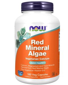 NOW Red Mineral Algae Vegetarian Calcium Joint Health 180 Veggie Caps - supplemynts.com