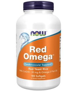 NOW Red Omega Cardiovascular Support 180 Softgels Red Yeast Rice