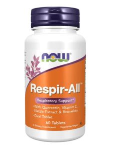 NOW Respir All Respiratory Support 60 Oval Tablets