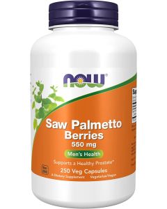 NOW Saw Palmetto Berries 550mg Men's Health 250 Veggie Caps - supplemynts.com