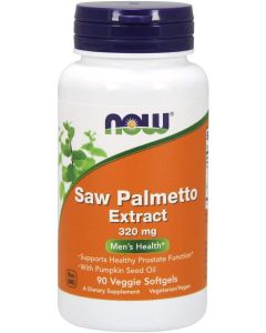 NOW Saw Palmetto Extract 320mg Pumpkin Seed Oil 90 Veggie Softgels - supplemynts.com