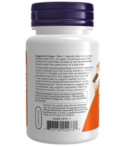 NOW Serrapeptase Systemic Proteolytic Enzymes 60 Veggie Caps