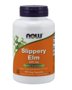 NOW Slippery Elm 400mg Herbal Supplement 100 Veggie Caps - supplemynts.com
