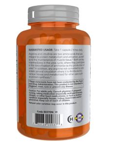 NOW Sports Arginine &amp; Citrulline Amino Acids 120 Veggie Caps - supplemynts.com