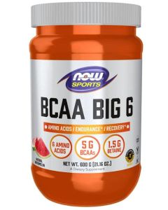 NOW Sports BCAA Big 6 Watermelon Flavor 600 Grams Powder Supplement