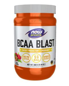 NOW Sports BCAA Blast Powder 600 G 100 mg Caffeine Recovery Supplement