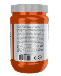 NOW Sports L Leucine Powder 9 Oz Builds Lean Tissue Free Form