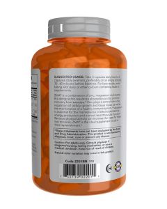 NOW Sports ZMA Enhanced Absorption Sports Recovery 180 Veggie Caps